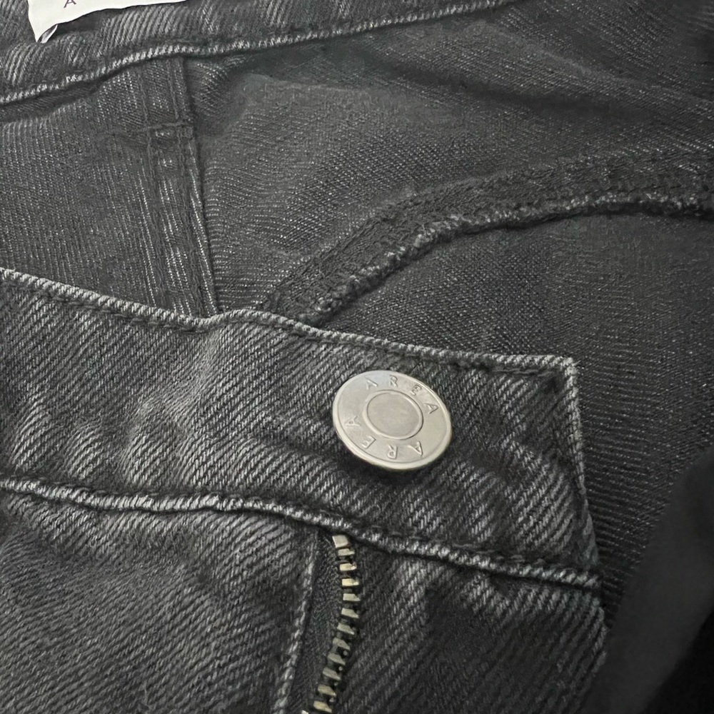 AREA NYC Crystal Backslit Jeans in Black Sz 6 - Picture 12 of 13